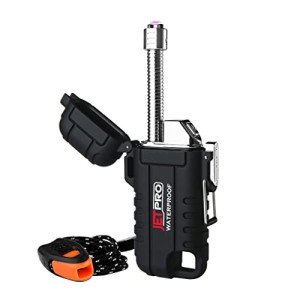 Waterproof Rechargeable Arc Lighter with Survival Whistle