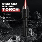 Adjustable Windproof Torch Lighter with Safety Lock