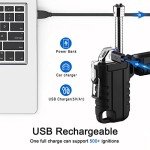 Waterproof Rechargeable Arc Lighter with Survival Whistle