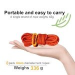 Smithok 8-Pack Reflective Guy Lines for Camping