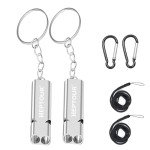 Premium Emergency Whistles with Lanyard - 2 Pack