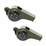 2-Pack Survival Whistle with Compass and Thermometer