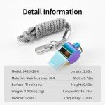 Stainless Steel Whistle Set with Lanyards - Loud Sound