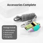 Stainless Steel Whistle Set with Lanyards - Loud Sound