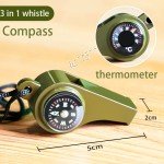 2-Pack Survival Whistle with Compass and Thermometer