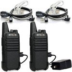 Rechargeable Mini Walkie Talkies for Emergencies (2-Pack)