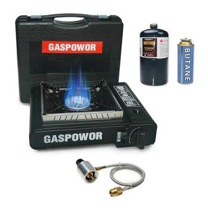 Portable Dual Fuel Camping Stove with Windblocker