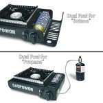 Portable Dual Fuel Camping Stove with Windblocker