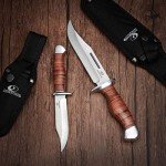Mossy Oak Bowie Knife with Leather Handle & Sheath
