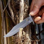 Mossy Oak Bowie Knife with Leather Handle & Sheath