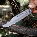 Mossy Oak Bowie Knife with Leather Handle & Sheath