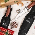 Mossy Oak Bowie Knife with Leather Handle & Sheath