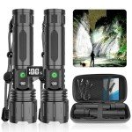 Rechargeable LED Tactical Flashlight - 2 Pack