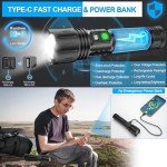 Rechargeable LED Tactical Flashlight - 2 Pack