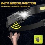 Rechargeable LED Headlamps with Motion Sensor - 2 Pack
