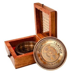 Engraved Scout Compass in Wooden Gift Box