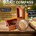 Engraved Scout Compass in Wooden Gift Box