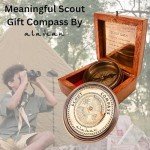 Engraved Scout Compass in Wooden Gift Box