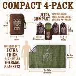 Tough Thermal Emergency Blankets - 4 Pack