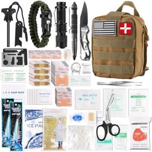 288PCS Emergency Survival First Aid Kit - Khaki