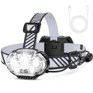 20000 Lumen Waterproof Rechargeable Headlamp for Outdoors