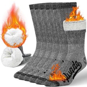 Thermal Merino Wool Hiking Socks - 3 Pairs
