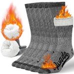 Thermal Merino Wool Hiking Socks - 3 Pairs