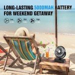 Rechargeable Camping Fan with LED Lantern for Emergencies