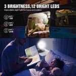 Rechargeable Camping Fan with LED Lantern for Emergencies