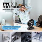 Rechargeable Camping Fan with LED Lantern for Emergencies