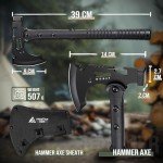 Multi-Functional Survival Axe with Sheath, 15 Inch