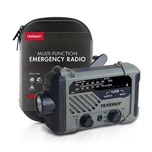 Tenergy Hand Crank Weather Radio with Flashlight & SOS