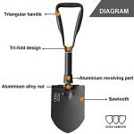 Military Folding Camping Shovel with Carrying Pouch