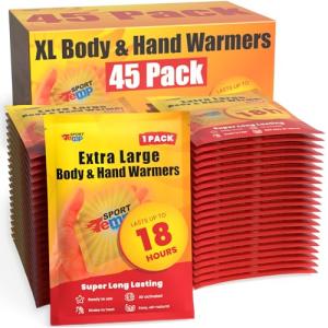 45 Pack of Long-Lasting Hand & Body Warmers