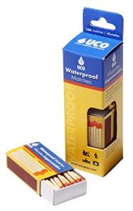UCO Waterproof Safety Matches with Striker – 4 Pack