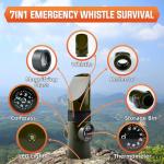 7-in-1 Emergency Safety Whistle with Lanyard