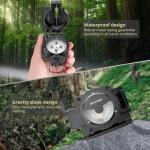 Military-Grade Hiking Compass with Lanyard and Pouch