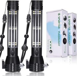 Solar-Powered Emergency Flashlight Kit with Accessories