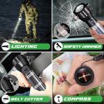 Solar-Powered Emergency Flashlight Kit with Accessories