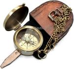 Waterproof Brass Compass with Leather Case