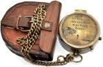 Waterproof Brass Compass with Leather Case