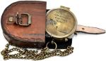 Waterproof Brass Compass with Leather Case
