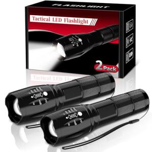 2 Pack Waterproof Tactical Flashlights - 3000 Lumens