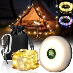 Portable 2-in-1 Camping String Lights Set