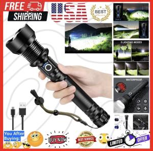 Super Bright Rechargeable Flashlight with Zoom & 5 Modes