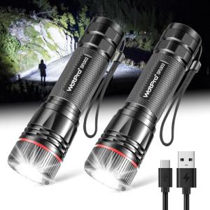 Rechargeable Flashlight 2-Pack - Super Bright LED