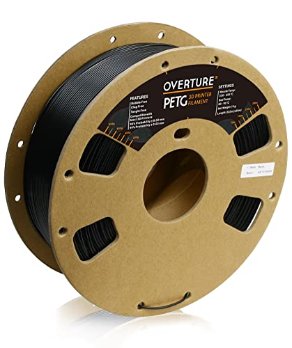 OVERTURE Black PETG Filament 1.75mm 1kg
