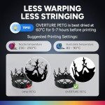 OVERTURE Black PETG Filament 1.75mm 1kg