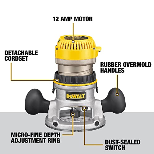 DEWALT 2-1/4 HP Router Combo Kit with Soft Start