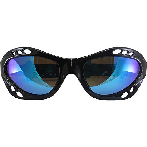 Birdz Seahawk Polarized Sunglasses Black Frames Blue + Red